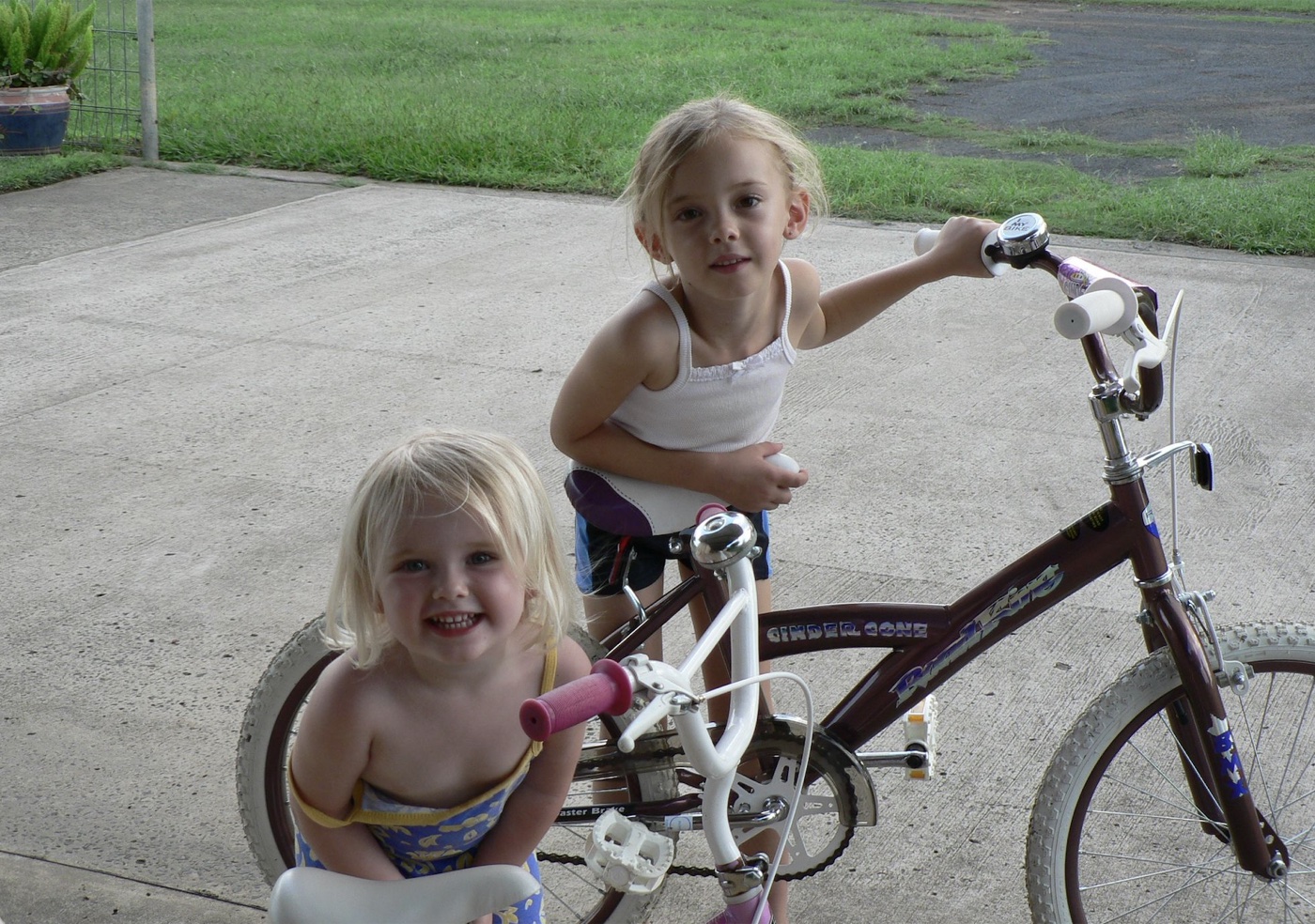 Zoe as a little girl with her bike in Kyogle